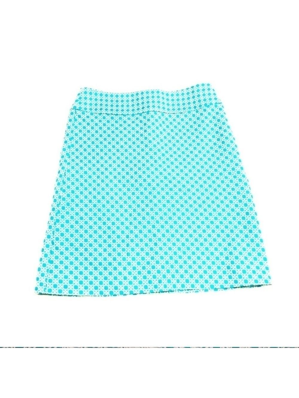 NWOT Talbots a-line knee skirt 100% cotton blue and white 4P